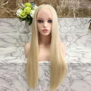 Full Cuticle Natural Straight Full Lace Wig Long Blonde Human Hair Wig
