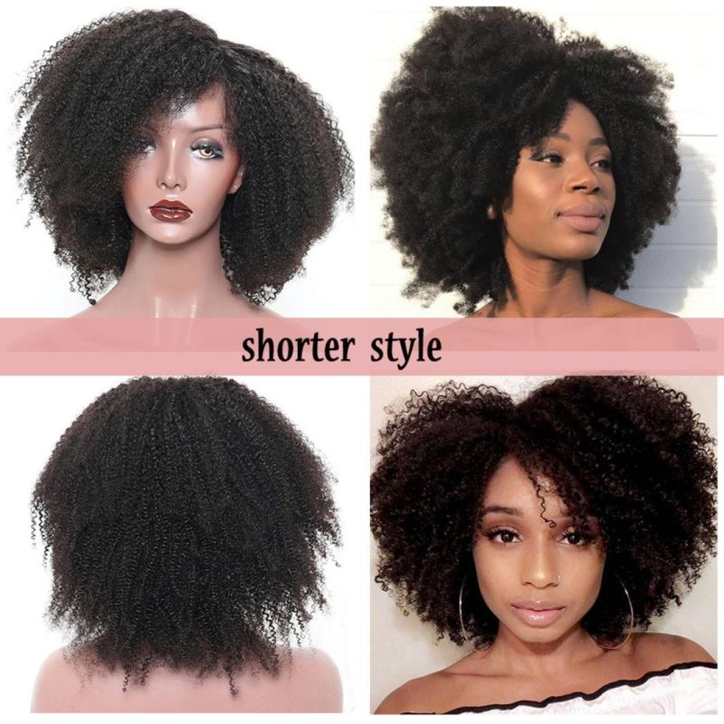 Afro Kinky Curly Wig Natural 1b 13X4 Lace Front Human Hair Wigs for Black Women Pre Plucked 150% Sunlight Remy Hair Wig