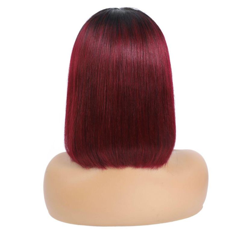 Kbeth Human Hair Bob Wigs for Black Woman Fashion Style 12 14 16 Inch Red Wine Straight Remy Peru Short Cut Custom Beautiful Drop Shipping Glossy Women Wig