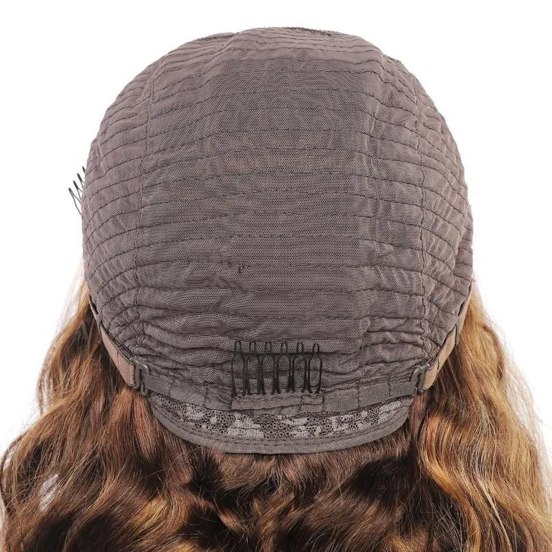4*4 Lace Frontal Wig Loose Deep Curly Human Hair Wigs Piano Color #P4/27
