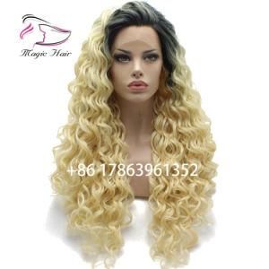 Full Lace Wigs 14-24inch Ombre Color T1b/613# Curly Hair 150density