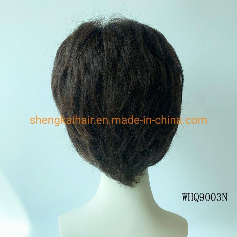 Wholesale Full Handtied Human Hair Synthetic Hair Mix China Synthetic Hair Wig