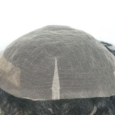 French Lace with Bleaching Knots Natural Hair Toupee
