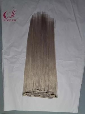 Factory Wholesale Hotselling Fashion Light Color 100% Human Virgin Clip in Hair Extension