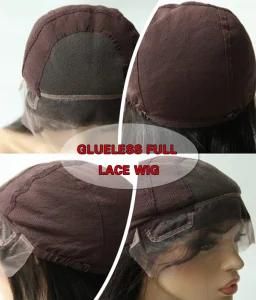 Customized Unprocessed Filipino Body Wavy Human Hair Swiss Lace Glueless Full Lace Wig