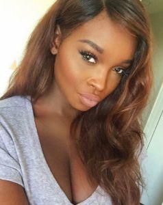 Human Hair Full Lace Wig Ombre Brown Color Natural Hairline with Baby Hair Human Hair Lace Front Wigs for Black Women