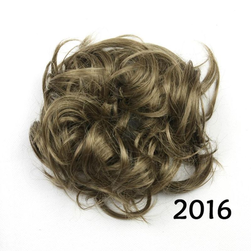 New Style Synthetic Hair Hairband Black Scrunchie Hair Bun Chignon High Temperature Fiber Hair Donut Roller Headband Curly Hair