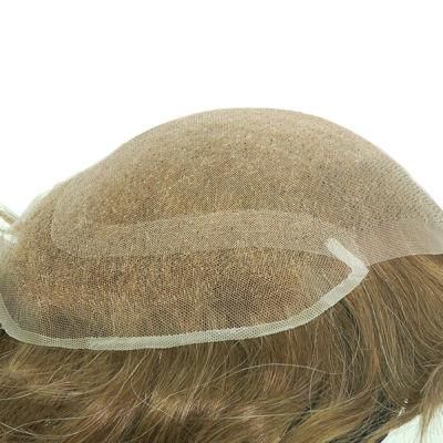 Lw106 French Lace Hair Front with Fine Welded Mono Toupee for Men