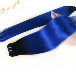 Wholesale Cheap Double Drawn 1b/Blue Straight Remy Ombre Indian Human Hair Bundles