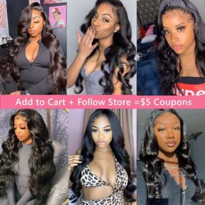 30 Inch Body Wave Lace Front Wig 13X4 Lace Frontal Human Hair Wigs for Black Women Brazilian Pre-Plucked HD Loose Deep Wave Wigs