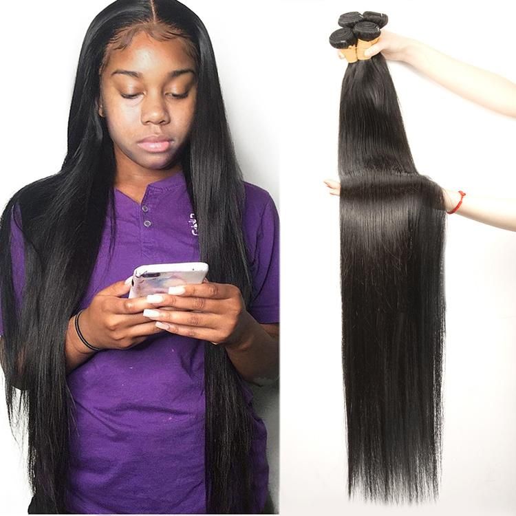 Kbeth Human Hair Extension 8-50inch Peruvian Straight Human Hair Bundles Extensions Straight Brazilian Customized Human Hair Bundles with Closure