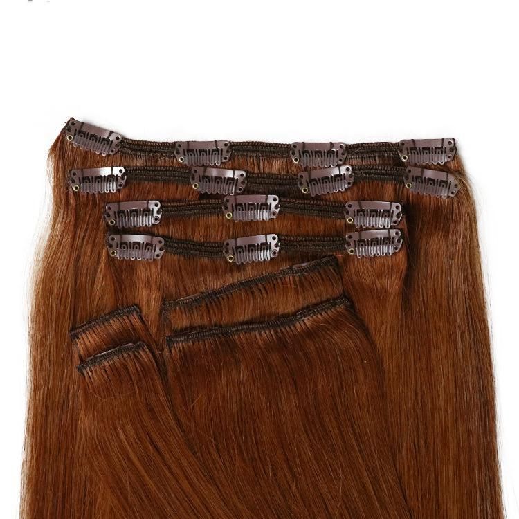 100% Human Hair Remy Virgin Triple Weft Double Drawn Clip in Hair Extensions #33