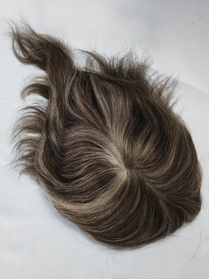 2022 Most Natural Custom Made Clear PU Base Injection Toupee Made of Remy Human Hair