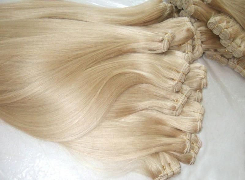 Blonde Color 613# Silky Straight Remy Hair Weft Extension