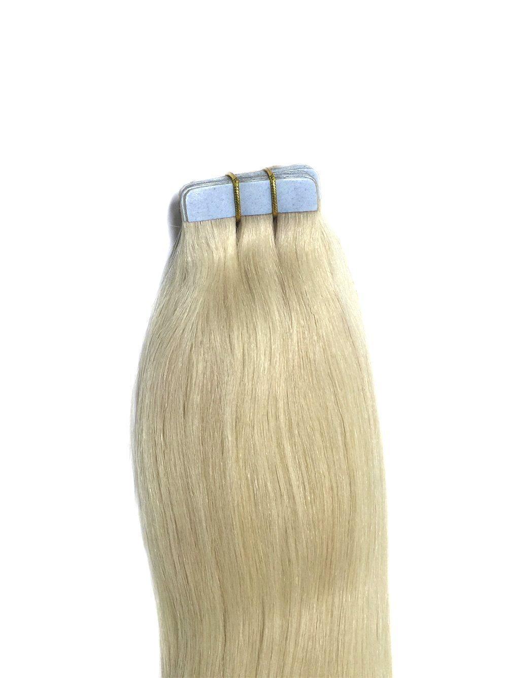 Aviva Blond Color Virgin Human Hair Tape in Human Hair Extension 16inch 60# Silky Straight Weaving