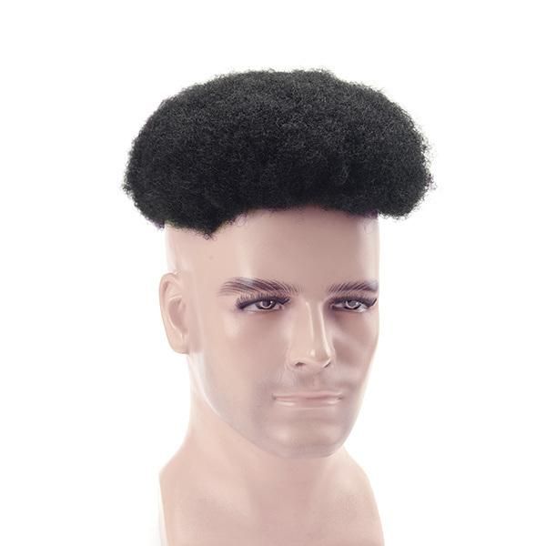 Afro Curl Mono Base with Npu Around Hair Replacement Men