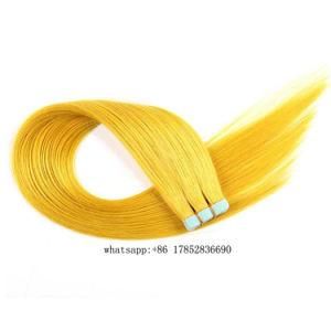 Human Hair Extensions PU Tape Remy Hair Full Head Balayage Color Yellow Skin Weft Vrigin Hair 50g 20PCS Hair Extensions