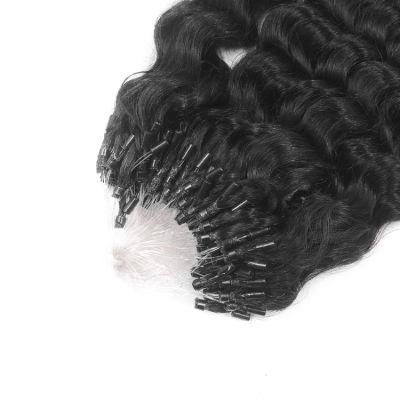 12A Indian Mink Cuticle Aligned Human Hair Jerry Curly Micro Ring Hair Extensions
