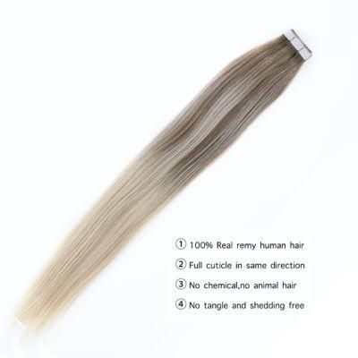 Natural Tape Hair Extensions Virgin Remy 10A Salon Quality One Donor Cuticle Aligned Luxury Skin Weft Hair