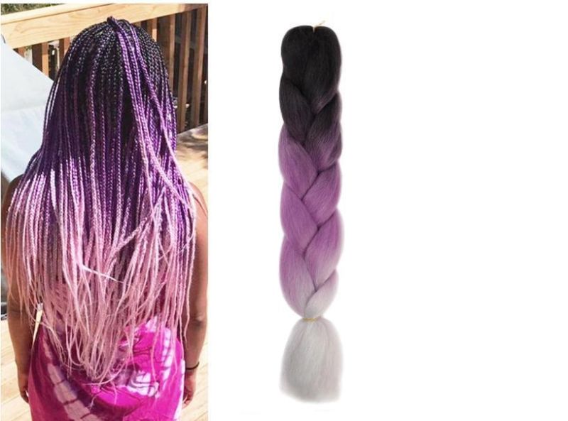24" Three Color Chemical Fiber Synthetic Hair Big Braids