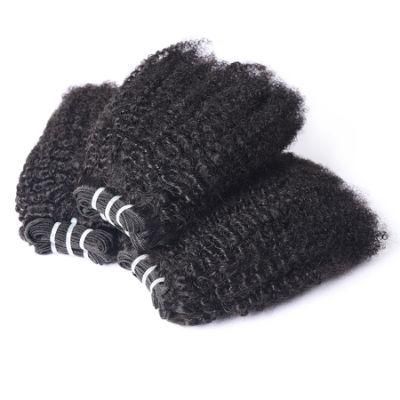 Non Remy Afro Curly Human Hair Bundles Brazilian Hair Weaves Wholesale
