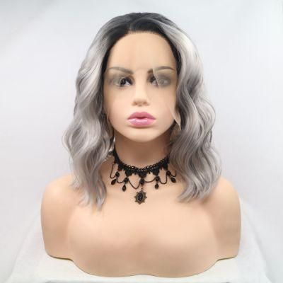 Wholesale Gray Ombre Lace Frontal Wigs Pixie Cut Short Hair Wig