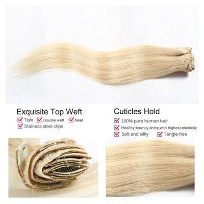 Aviva Brazilian Hair Extension Clip in Human Hair Extension 16inch 60# 7PCS for Full Head (AV-CHL07-16-60)