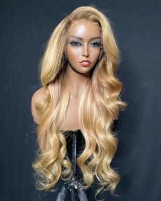 Ombre Blonde Highlights Color 13X4 Deep Part Lace Front Human Hair Wigs 180% Density 360 Wig High Density Hair Wigs