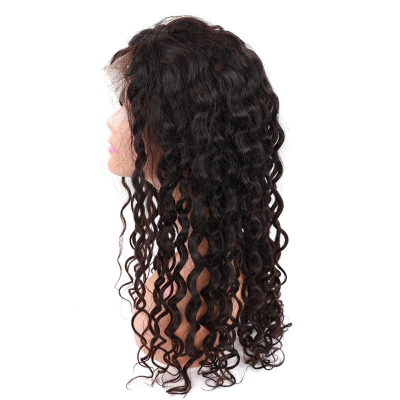 2020 New Fashion Natural Water Wave Indian Hair Frontal Lace Wig 100% Human Hair Lace Wig