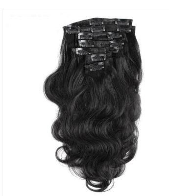 100% Brazilian Hair Clip in Human Hair Extension 22inch Virgin Hair Extension 7PCS Body Wave (AV-CHB160-1B)