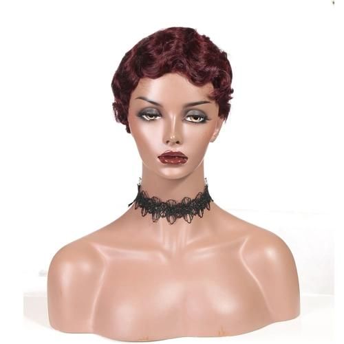 Human Hair Finger Wave Wigs for Women Mommy Wigs 99j Color
