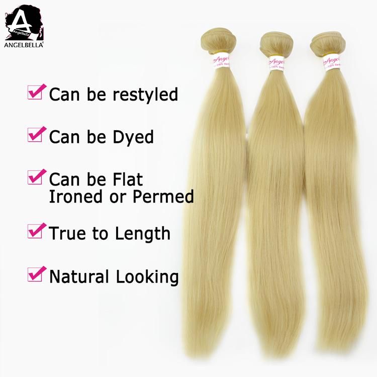 Angelbella Hot Popular European Virgin Hair 613# St Silky Straight Hair Weave