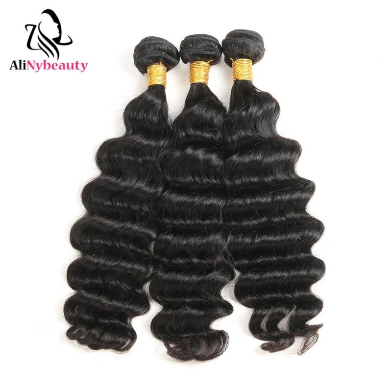 Alinybeauty 100% Raw Brazilian Virgin Loose Deep Wave Human Hair