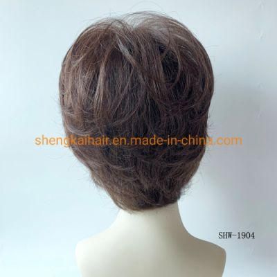 Wholesale Full Handtied Human Hair Synthetic Hair Mix Futura Short Hair Wig