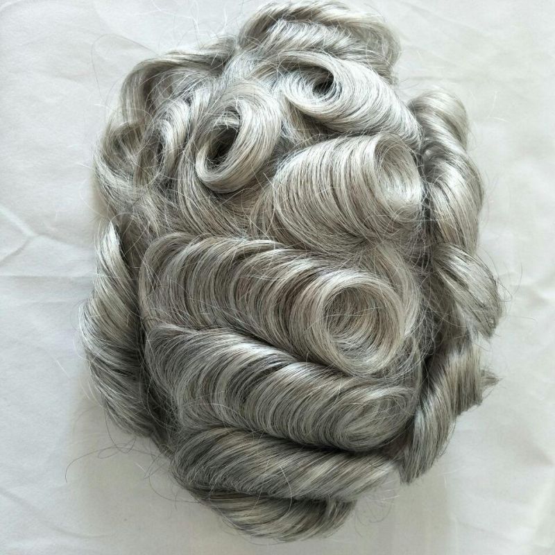 Kbeth Men′ S Toupee Human Hair Wig 2021 Fashion Custom Safety Long Lasting Customized Short Silver Straight and Curly Toupees for Old Man in Stock