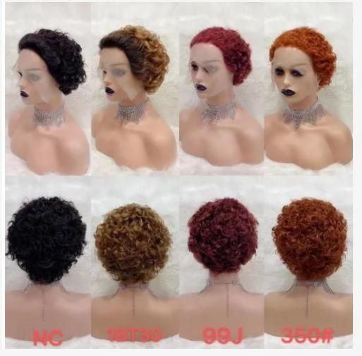 Natural Hair Wigs Human Hair Short Inch Pixie Cut Wig Machine Made Wigs for Black Women