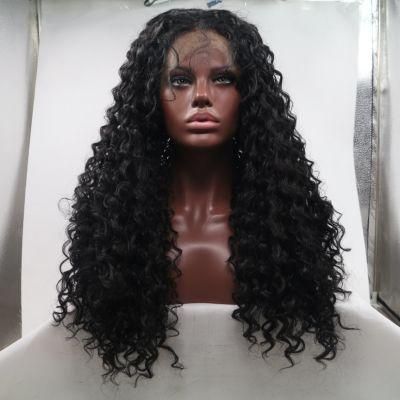 Factory Hair Light Borwn Lace Frontal Afro Curly Synthetic Wig