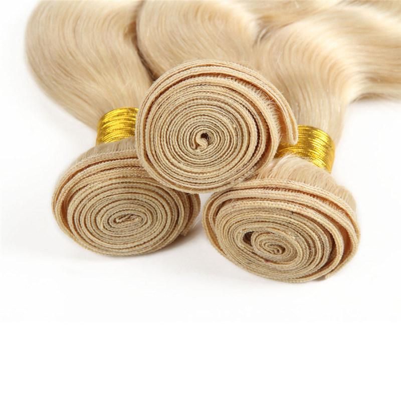 613 Blonde Brazilian Body Wave Hair Weave Bundles 100% Human Hair Weave 12-30 Inch No Remy Blonde