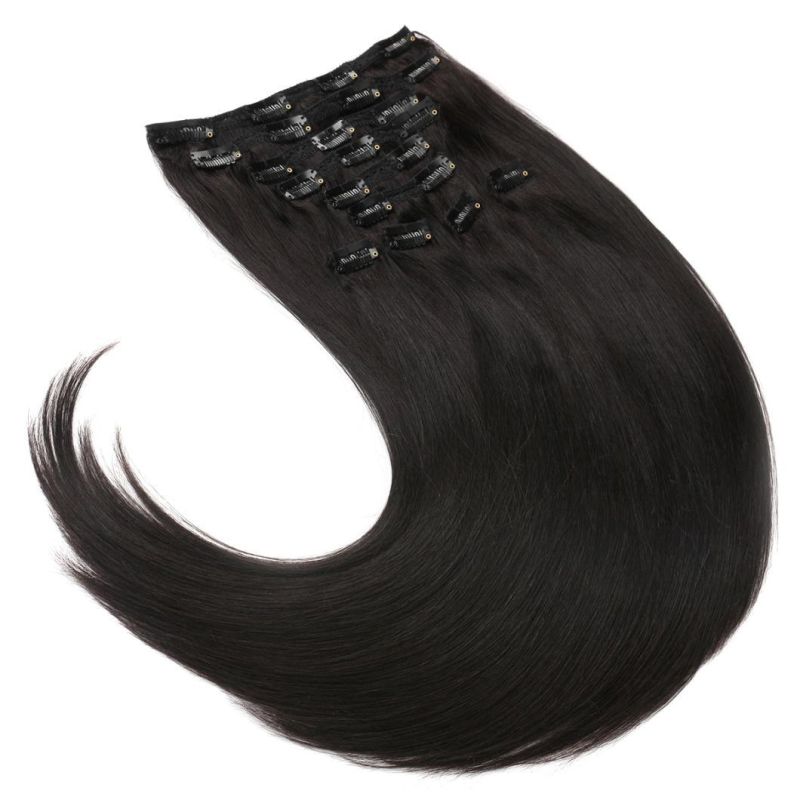 Clip in Brazilian Virgin Hair Extension Natural Human Hair Clips