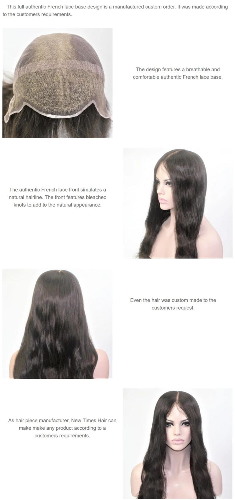 Swiss Lace Front French Lace Back Sides High Quality Women Toupee Human Hair