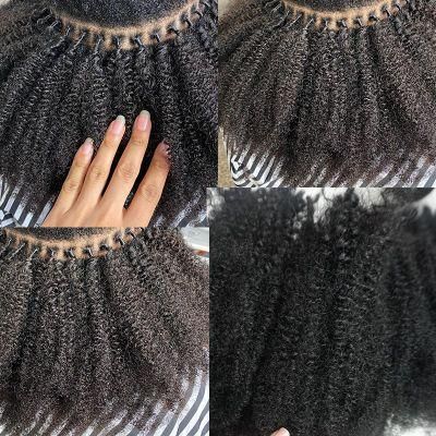 24inch 1PCS/Lot of Afro Kinky Curly Human Hair 4b 4c I Tip Microlinks Brazilian Virgin Hair Extensions Hair Bulk Natural Black Color for Women