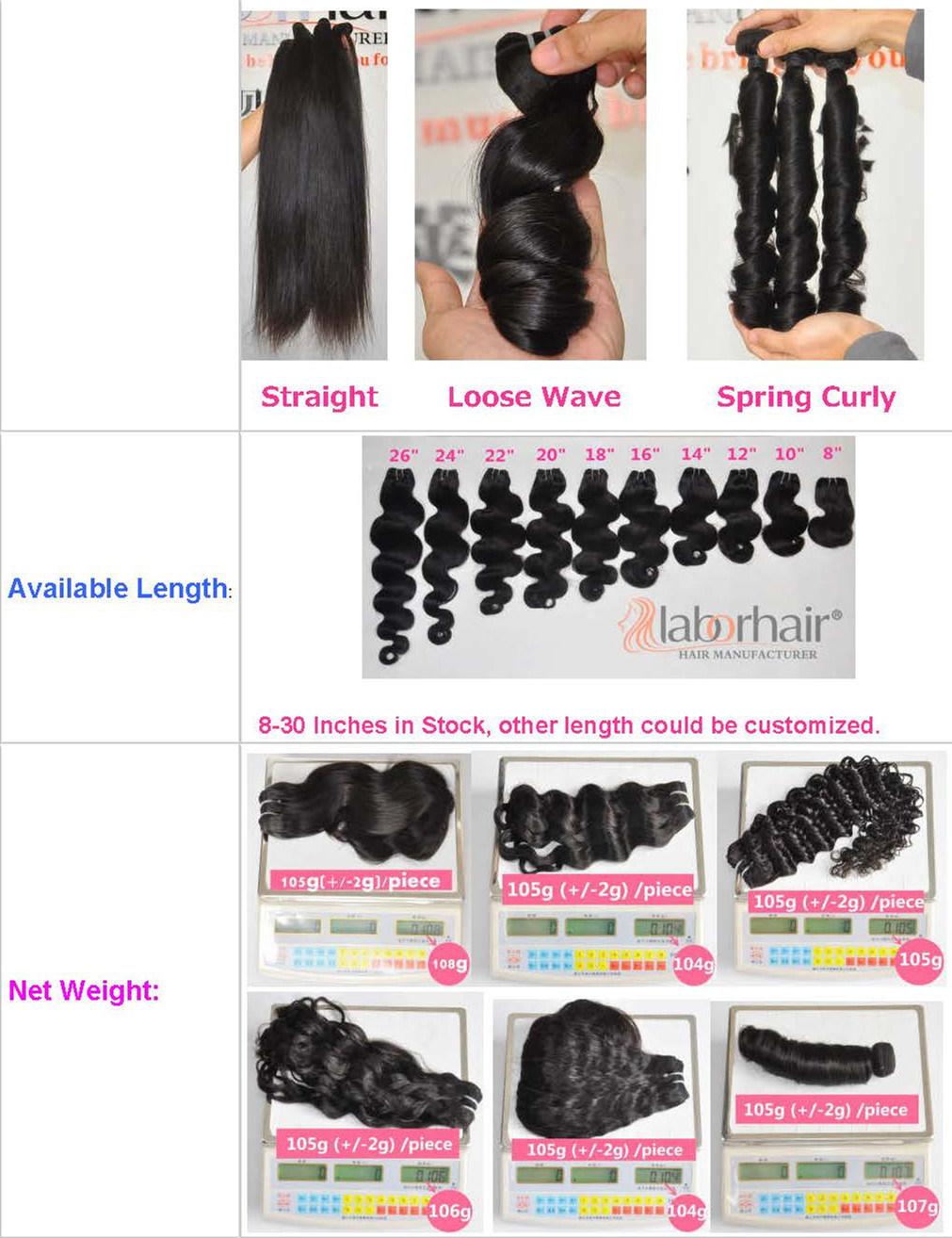 9A Grade Top Quality Remy 100% Natural Brazilian Virgin Human Hair Extension Hair Weave Lbh 088