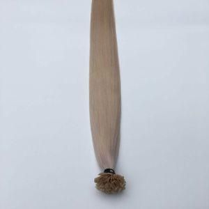 Grey# Pre Bonded Flat Nail Tip Brazilian Virgin Remy Human Hair Extensions