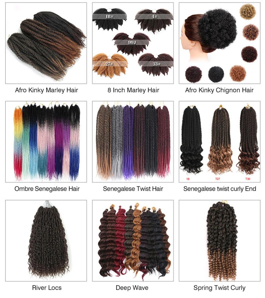 Wholesale Price Wavy Senegalese Twist Crochet Hair Curly Ends 14inch Braids Synthetic Hair Extension Small Mambo Twist Braiding