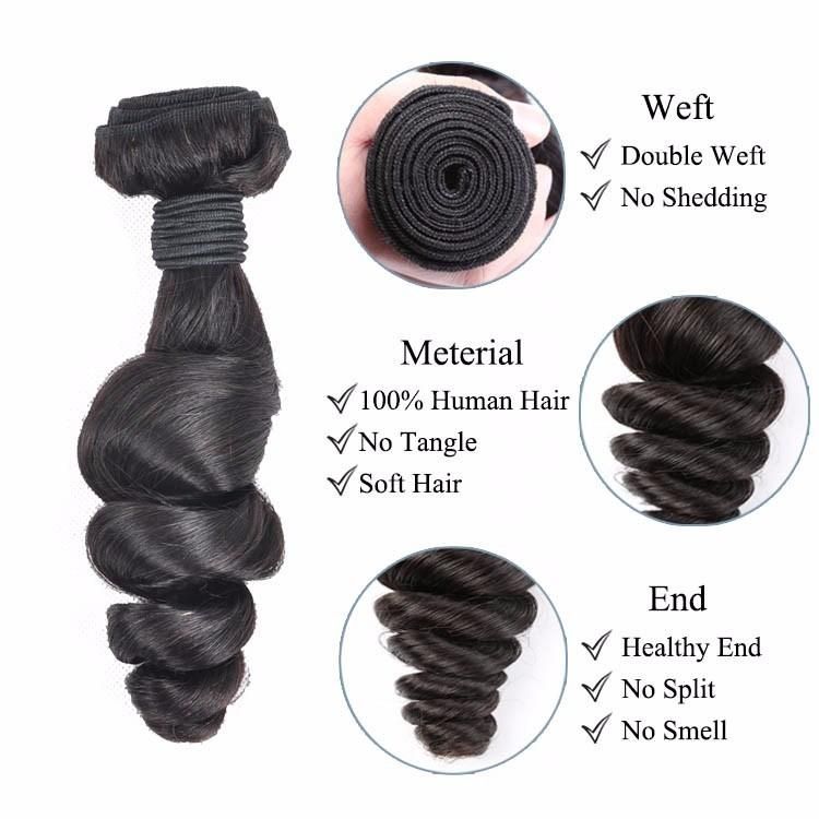 Luxuve Cheap Price 100% Brazilian Human Hair Loose Wave 8A Grade Hair Bundle