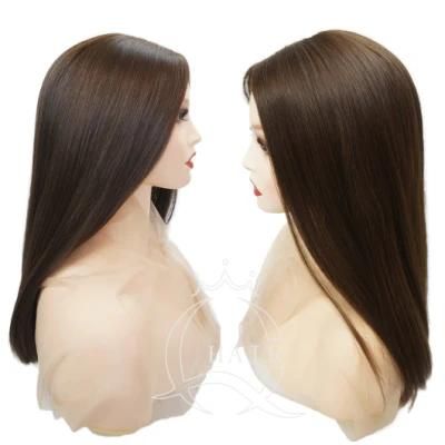 B18 Natural Black Hair Brazilian European Hair Wig Silk Top Jewish Wig Kosher Wig Frontal Lace Wig