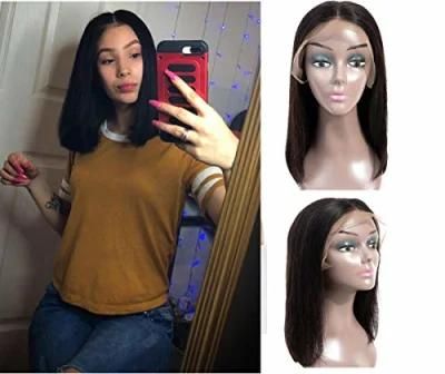 Human Hair Bob Wigs Middle Part Lace Front 14 Inch
