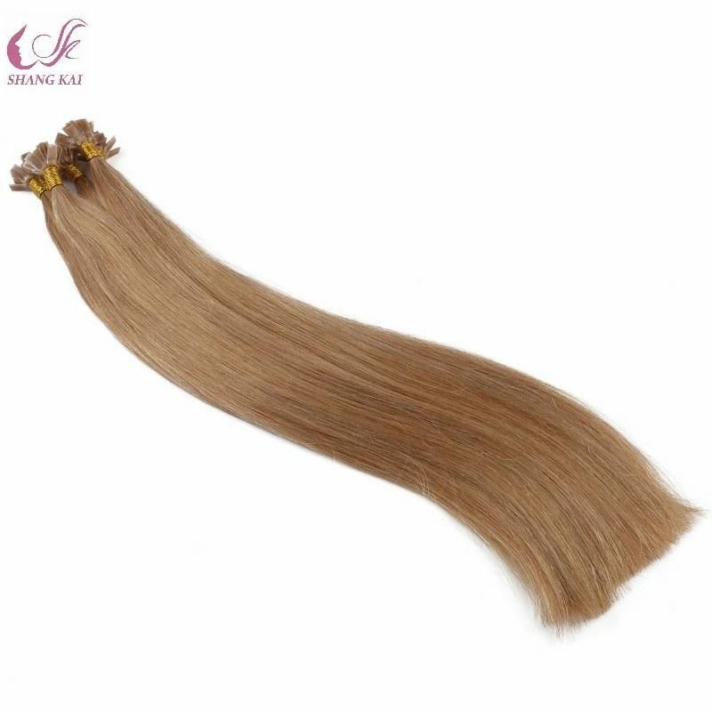 Straight Human Pre Bonded Falt Tip Italian Keratin Double Drawn Remy Hair Extension 1.0g/S 100g