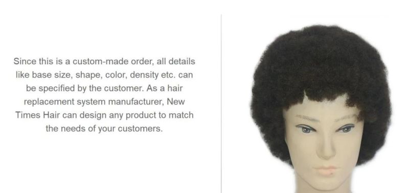 Comfortable Easy Fit Full Skin Base Afro Wigs Hair Replacment