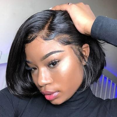 Wholesale Short Brazilian Lace Front Human Hair Bob Wig, Wig for Black Women HD Frontal Wig, Peruvian Human Hair Bob Wig with Bang